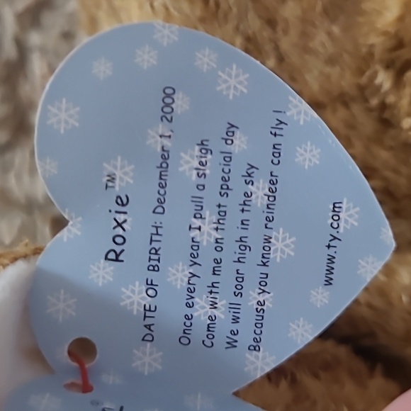 TY Beanie Baby - 2000 Roxie the Reindeer-Red Nose - Picture 3 of 8